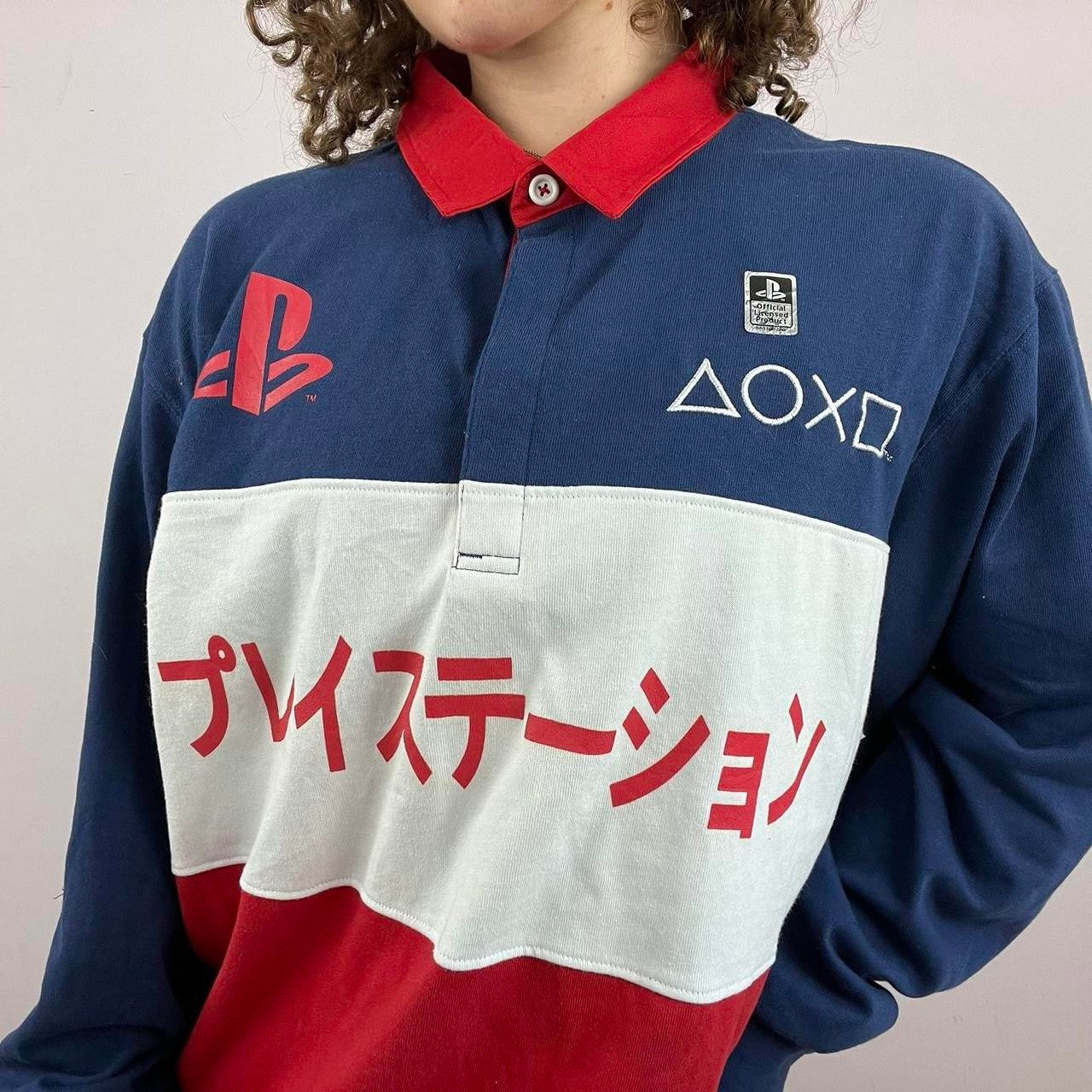 1990s PlayStation Striped Rugby Shirt