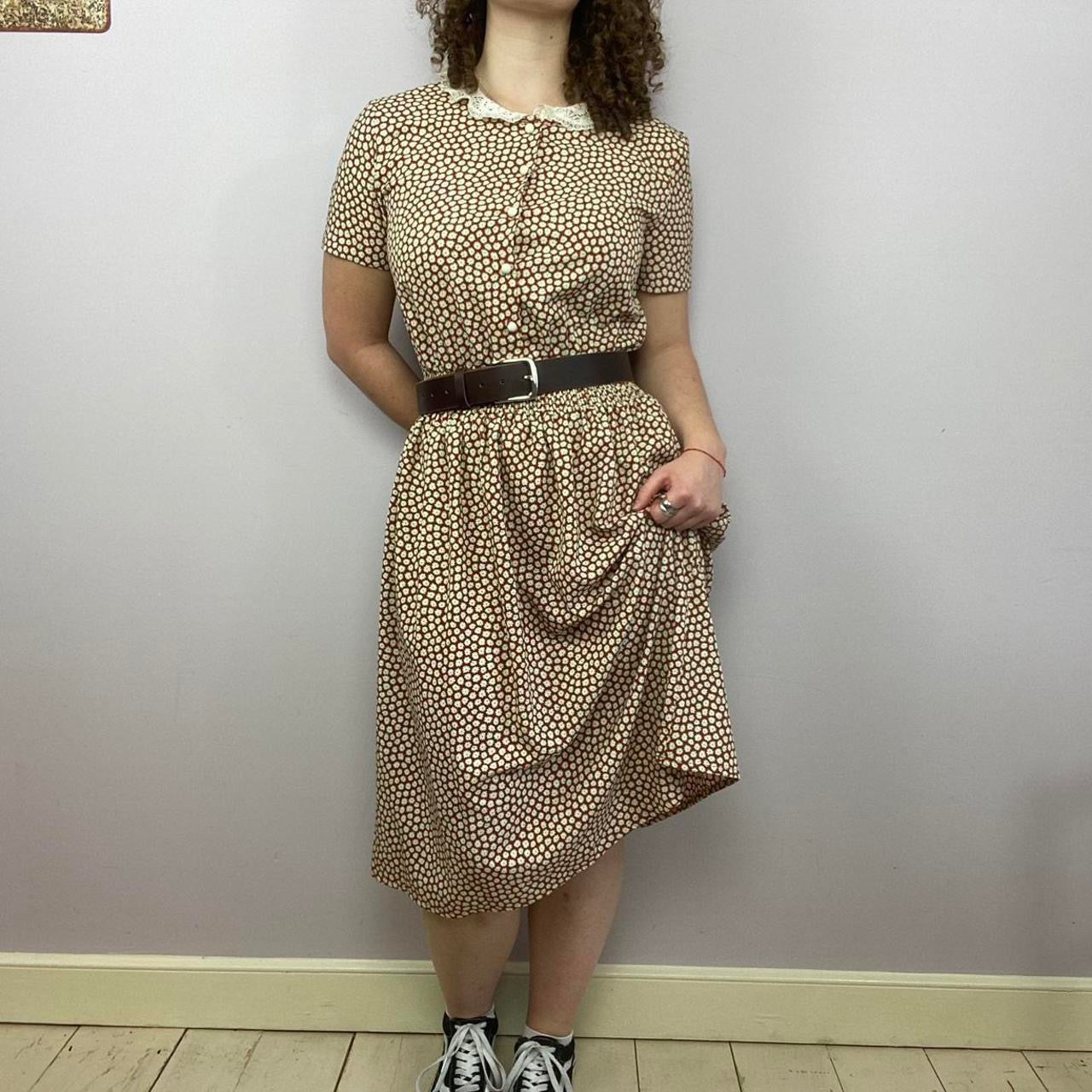 1980s Anne Brookes Midi Dress