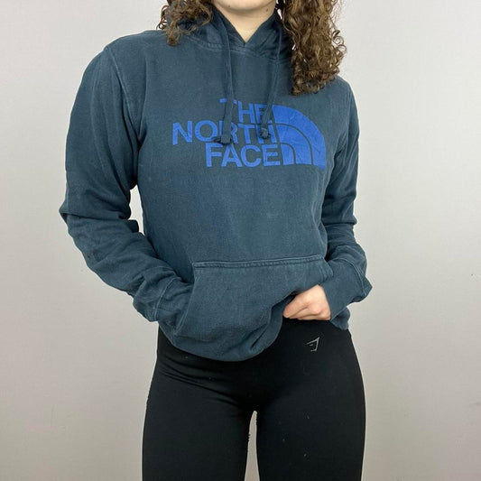 2000s The North Face Graphic Activewear Sport Hoodie - Navy