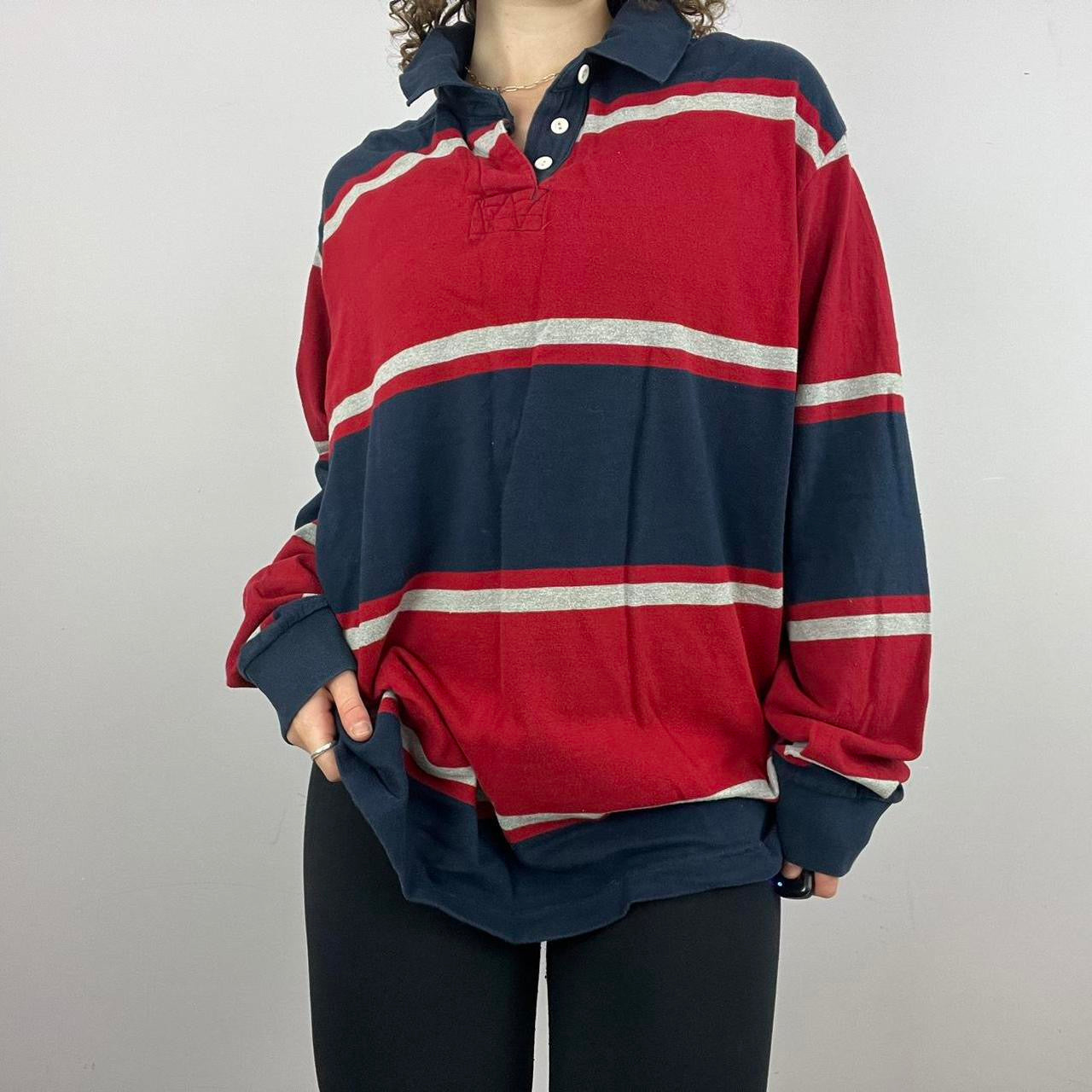 1990s No Boundaries Striped Rugby Shirt