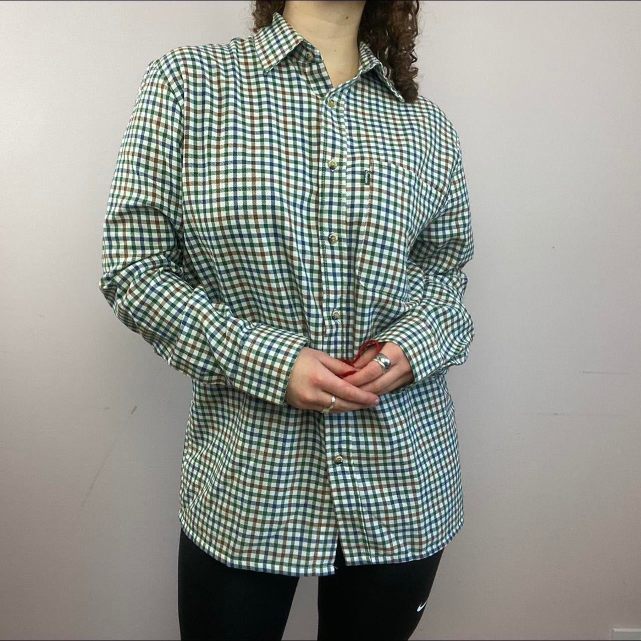 1990s Vintage Chequered Flannel Shirt - Green