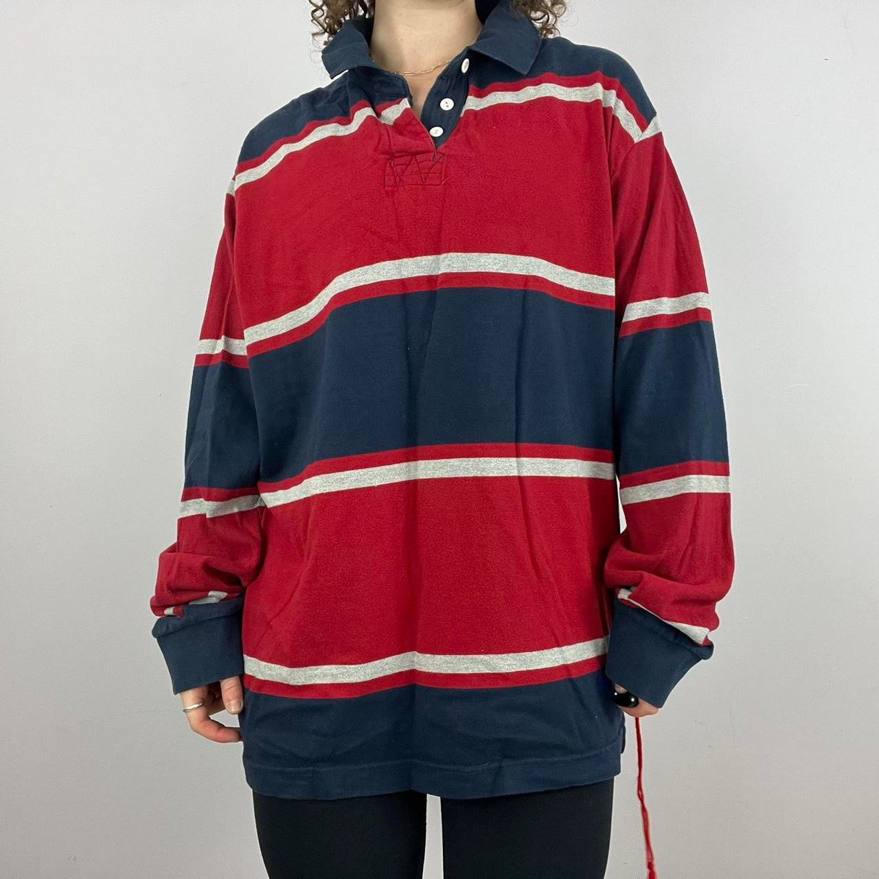 1990s No Boundaries Striped Rugby Shirt