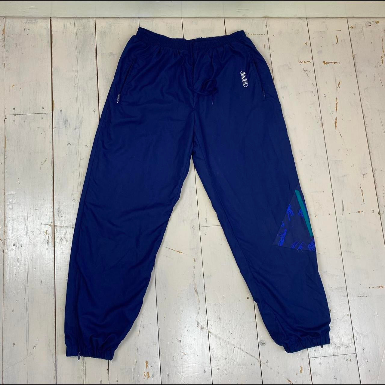 1990s Jako Navy Activewear Joggers Tracksuit Bottoms