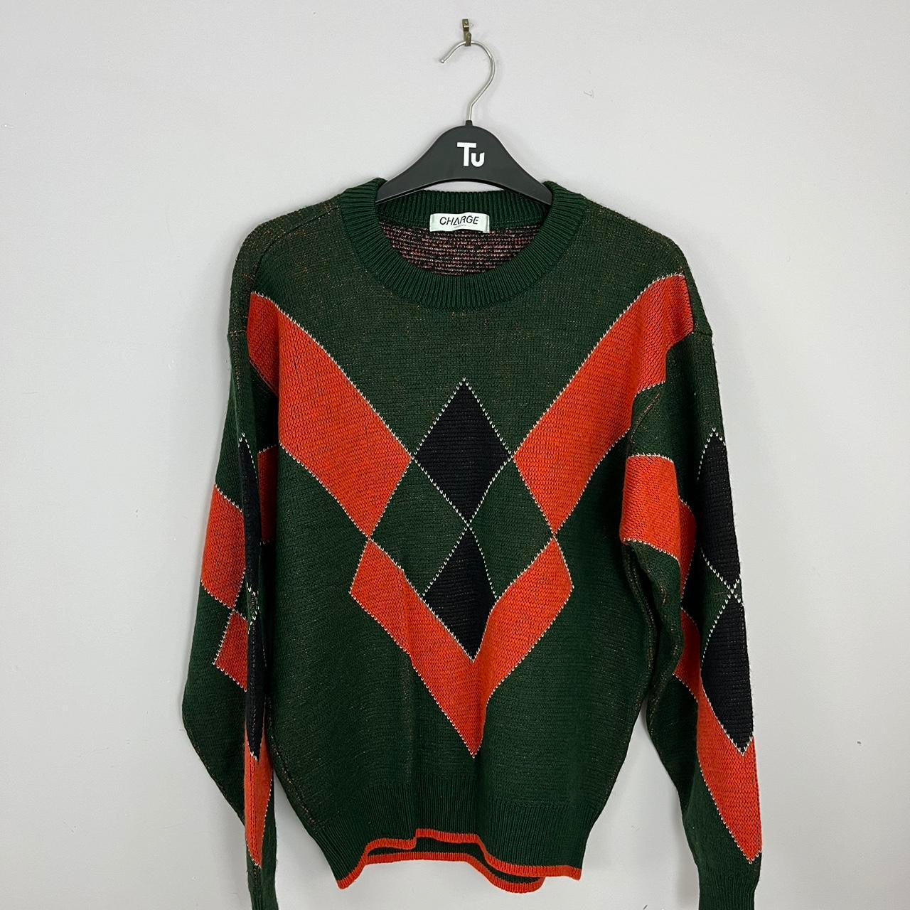 1980s Knitted Golf-Style Grandad Sweater - Green