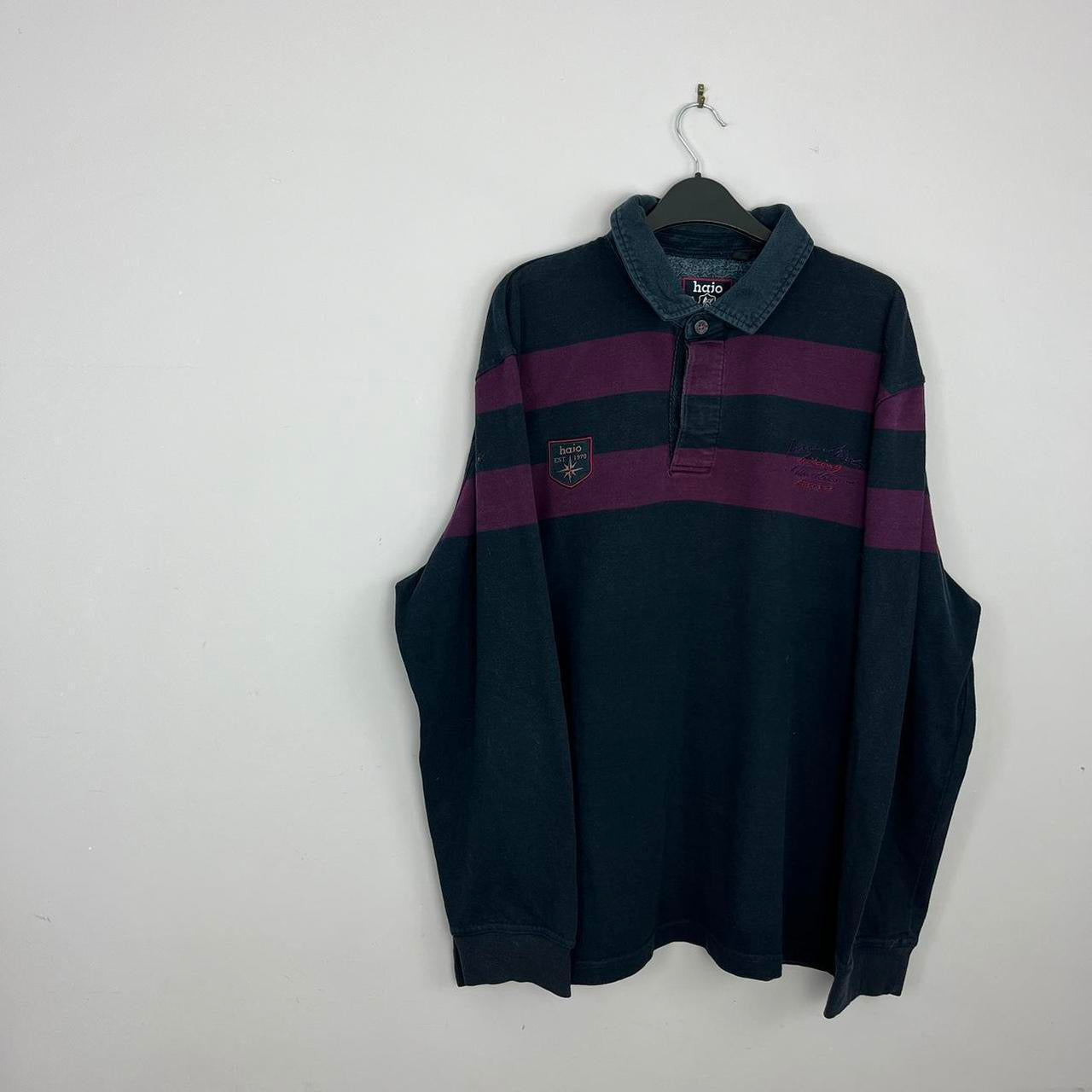 1990s Hajo Half Stripe Rugby Shirt