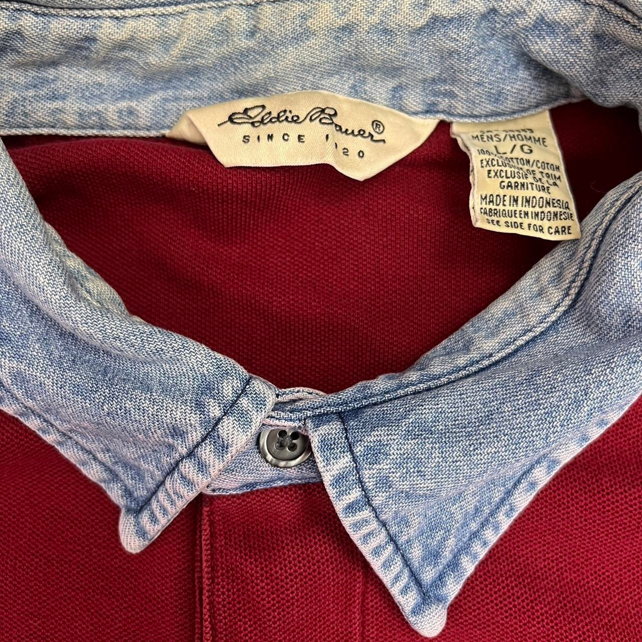 1980s Denim Collar Cotton Rugby Shirt