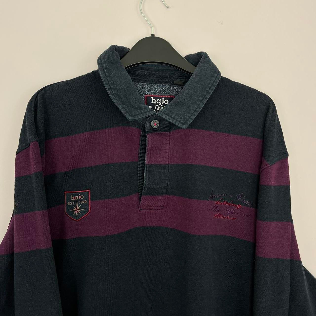 1990s Hajo Half Stripe Rugby Shirt