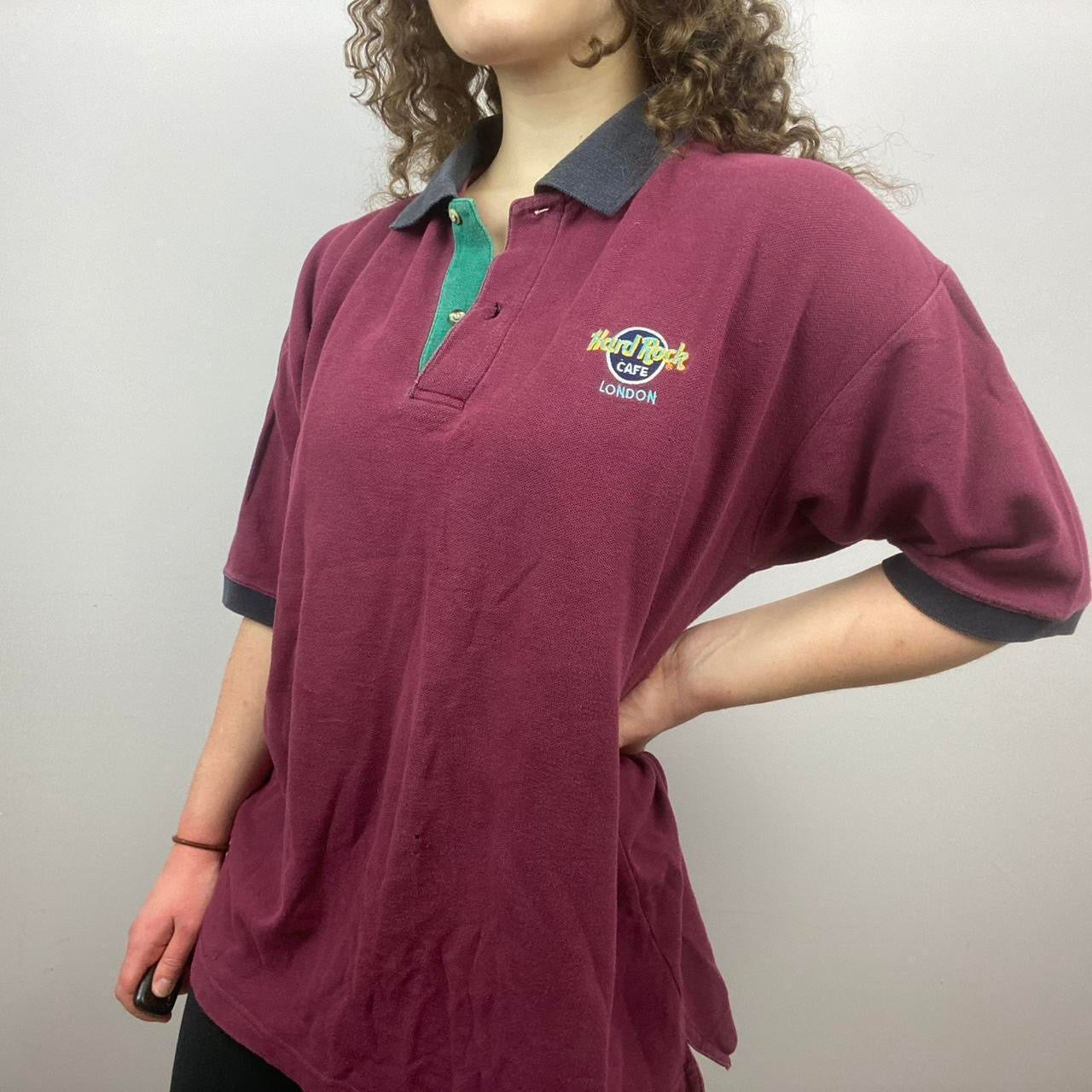 1990s Hard Rock Cafe Polo Shirt - Repair & Re-wear Item