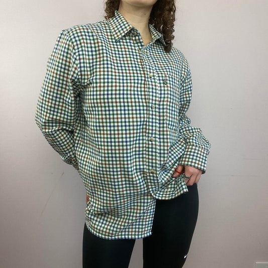 1990s Vintage Chequered Flannel Shirt - Green