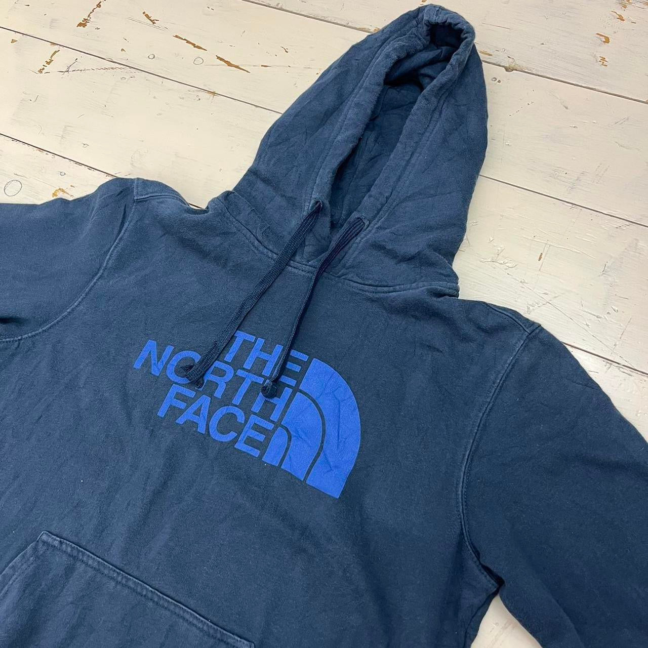 2000s The North Face Graphic Activewear Sport Hoodie - Navy