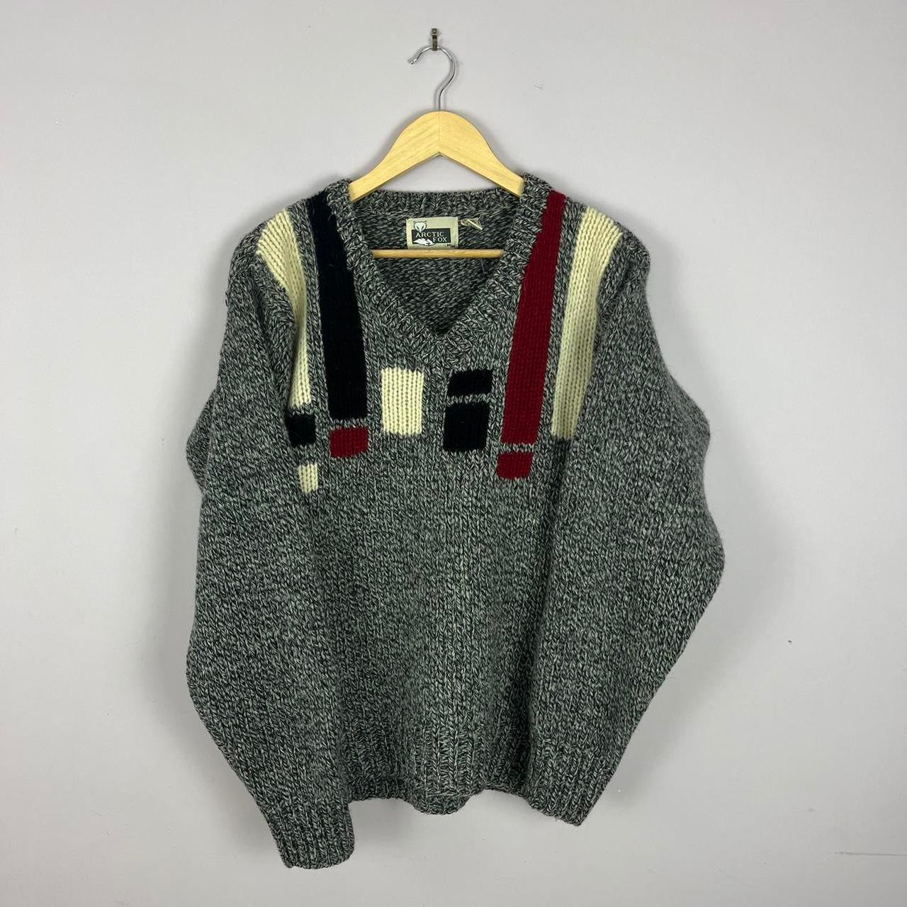 1990s Knitted Arctic Fox Woollen Sweater