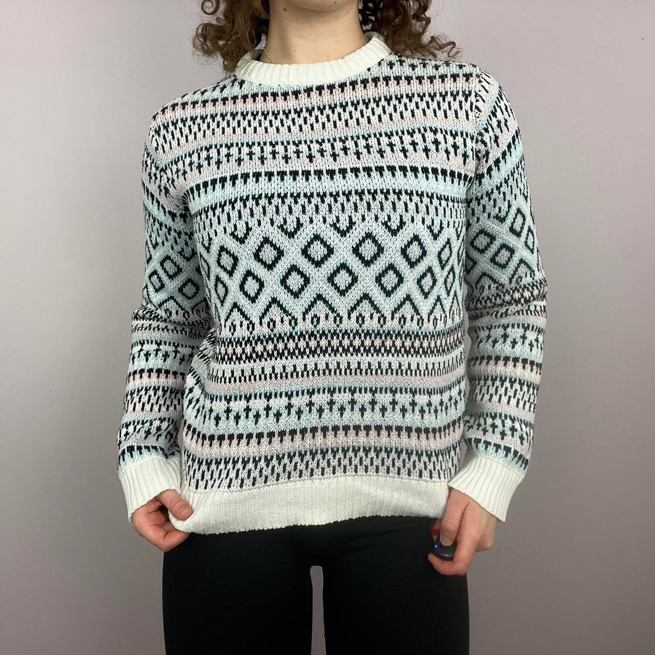 1990s Knitted Patterned Woollen Sweater