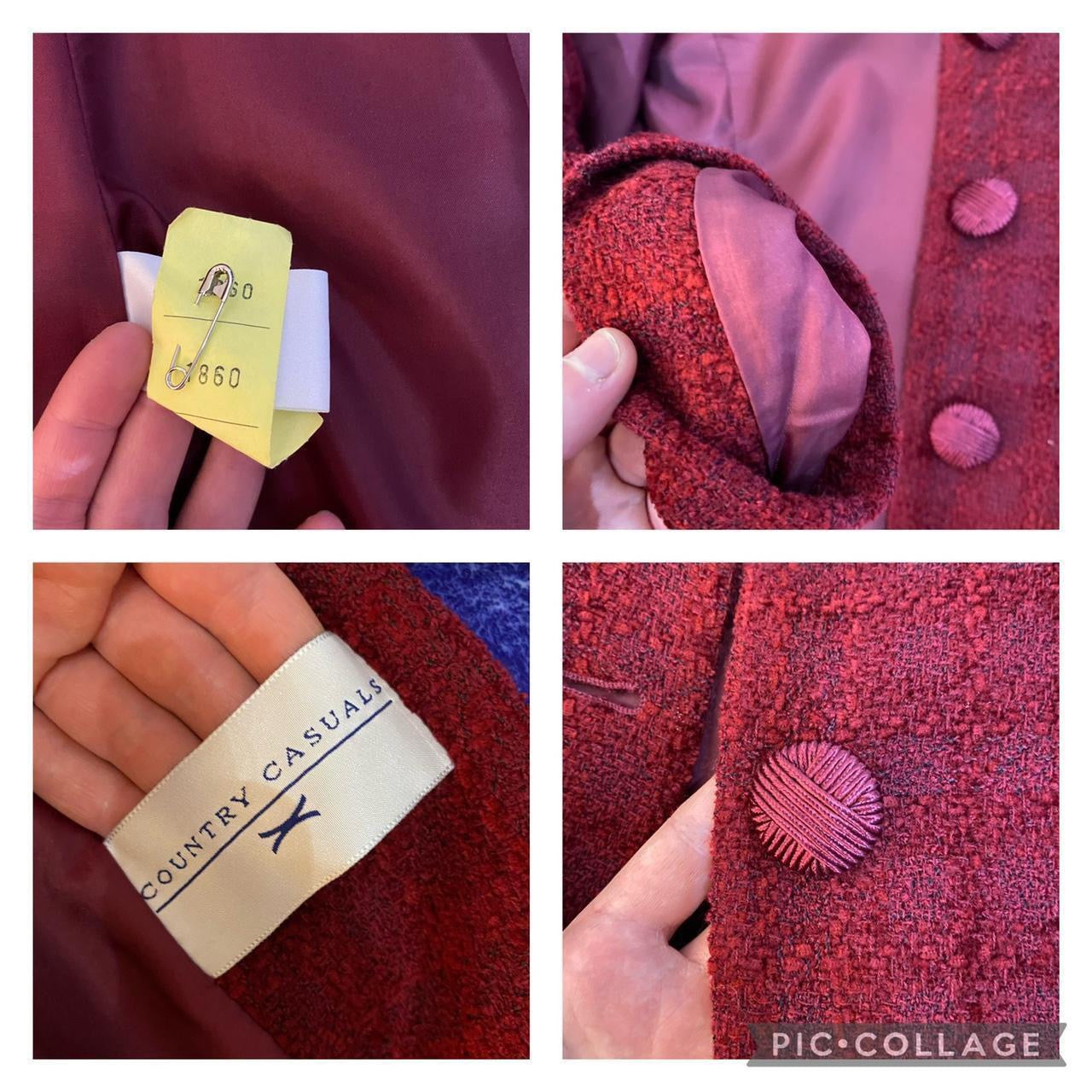 1990s Vintage Textured Burgundy Blazer