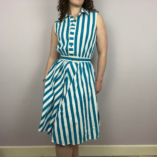 1960s Striped Midi Dress