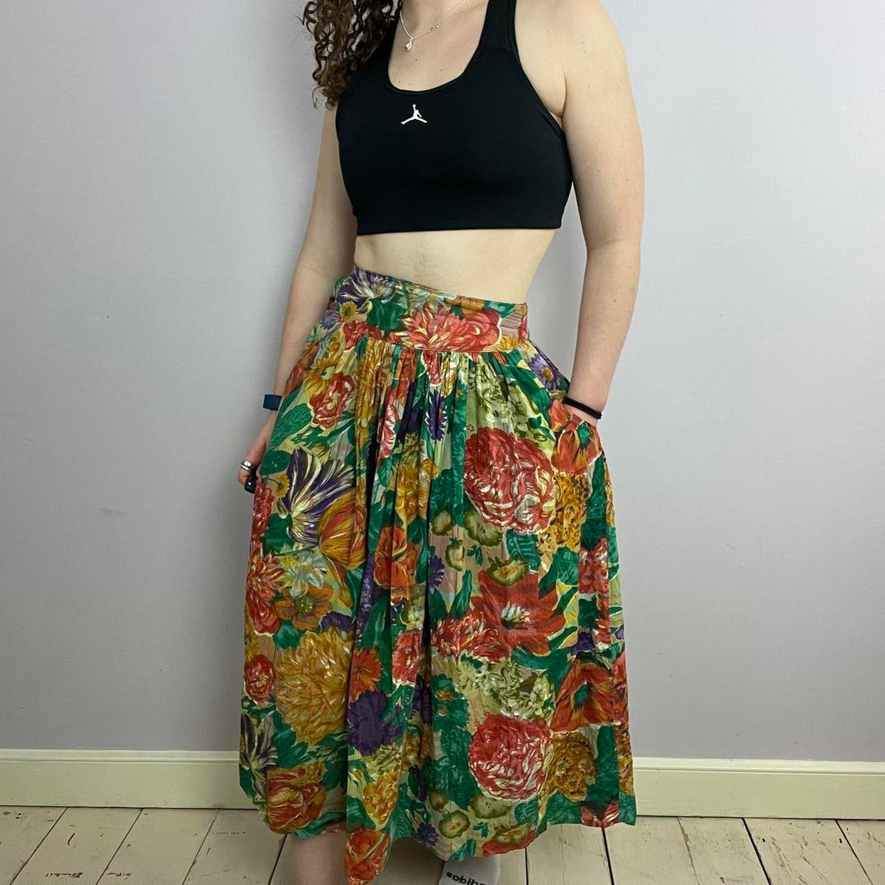 1990s Pleated 'Yessica' Patterned Skirt