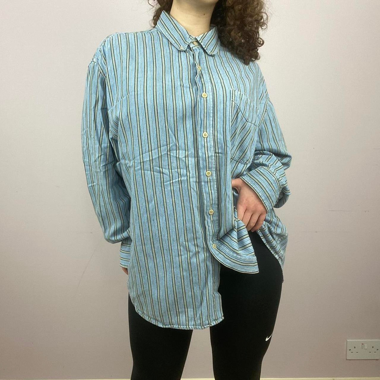 1970s Vintage Striped Flannel Shirt - Repair & Re-wear Item