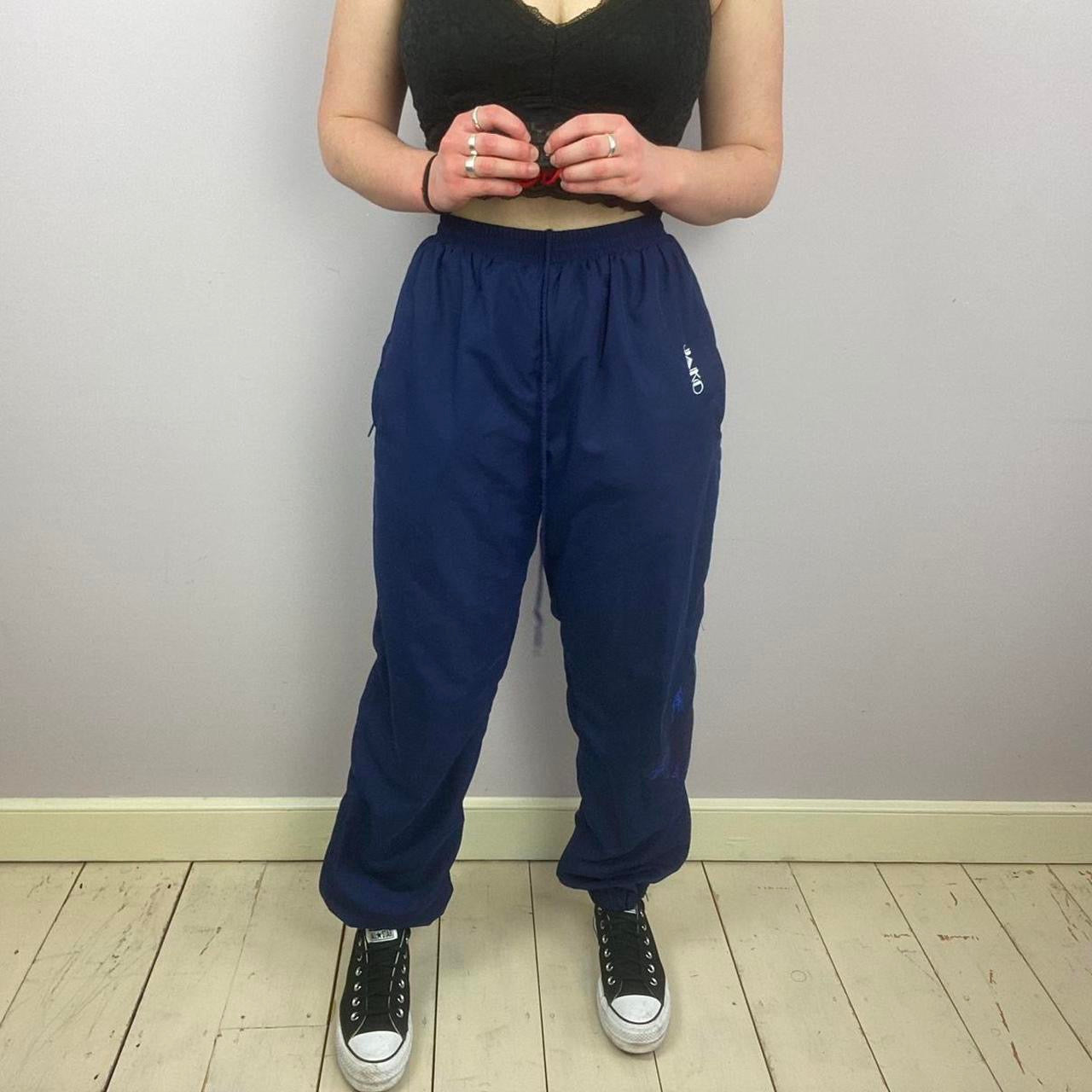 1990s Jako Navy Activewear Joggers Tracksuit Bottoms