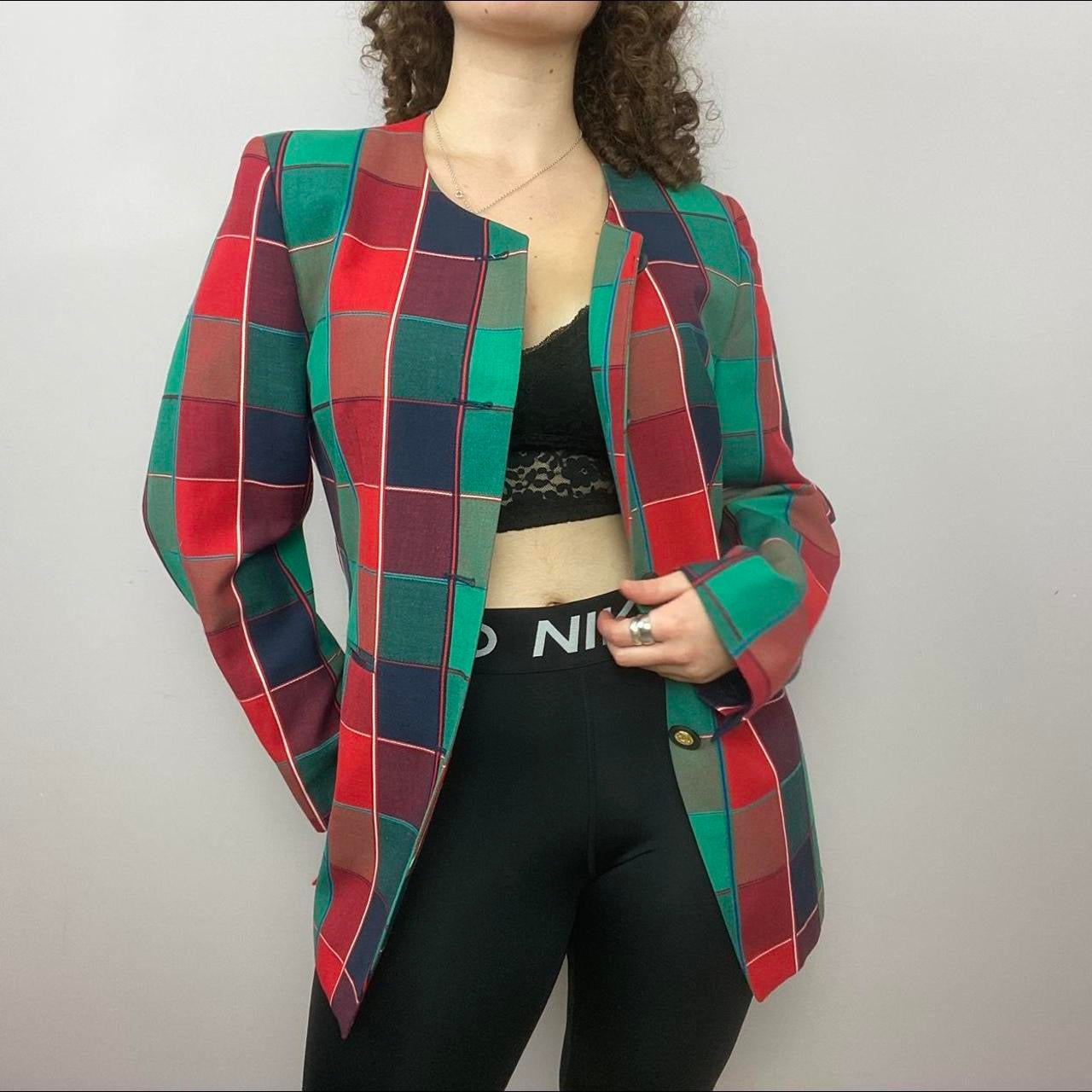 1980s Colourful Chequered Blazer