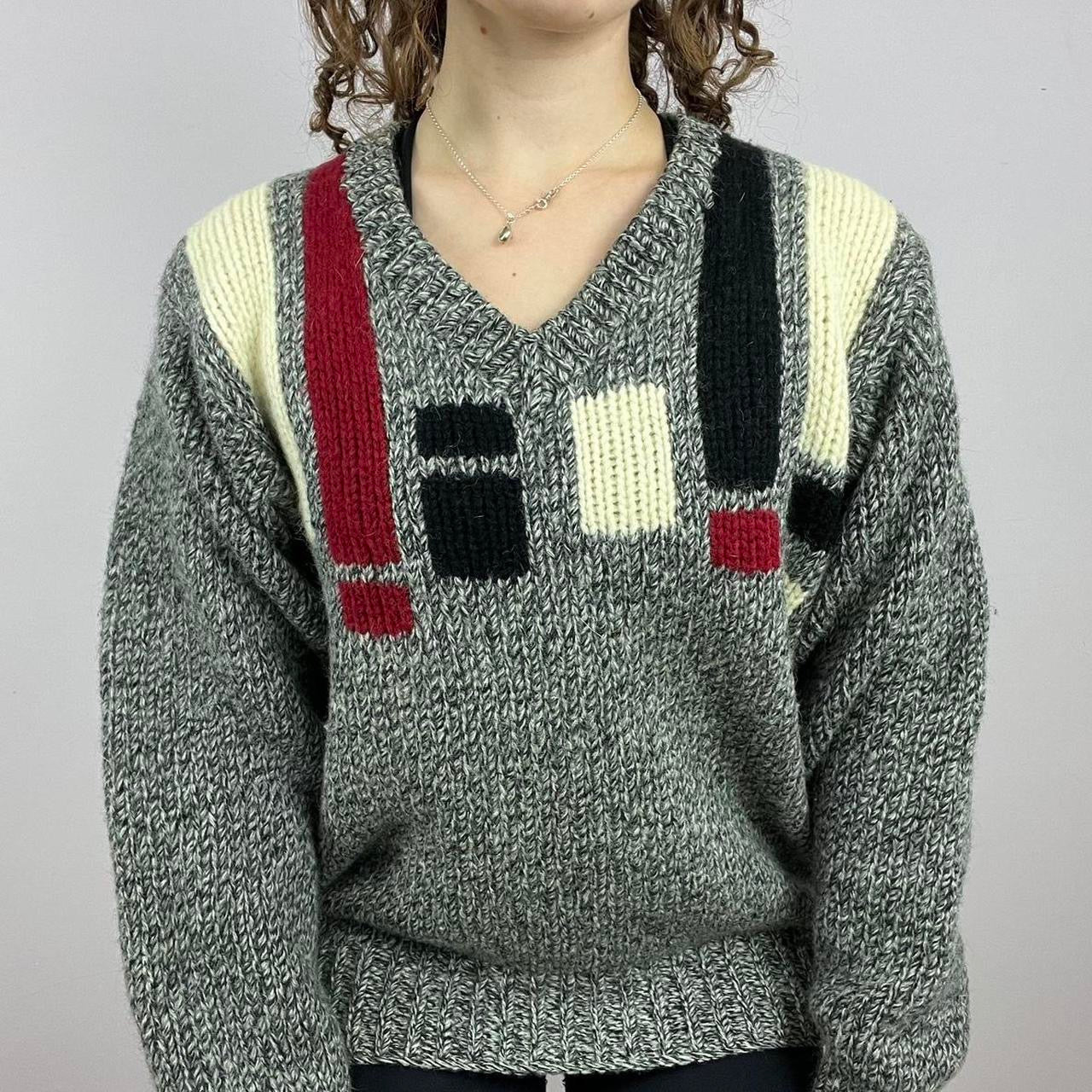 1990s Knitted Arctic Fox Woollen Sweater