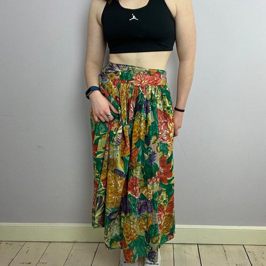 1990s Pleated 'Yessica' Patterned Skirt