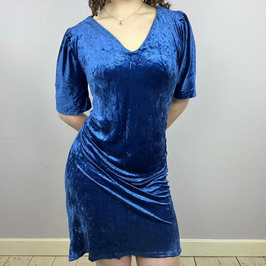 1980s/90s Faux Velvet Midi Dress