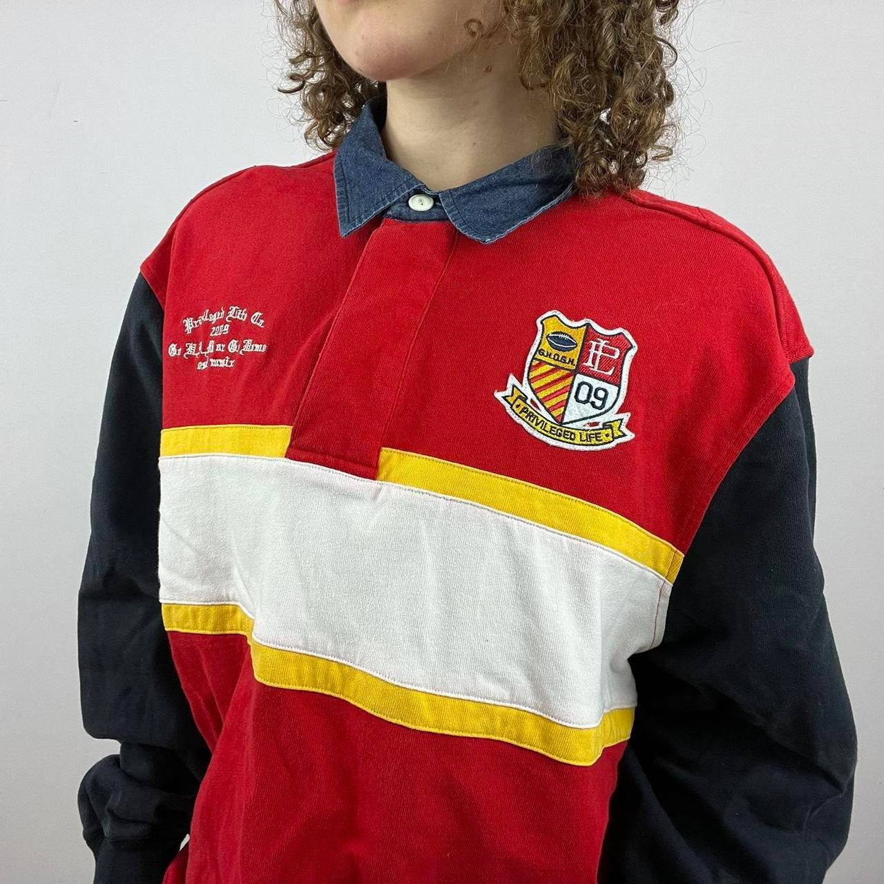 2000s Privileged Life Mid-Stripe Rugby Shirt