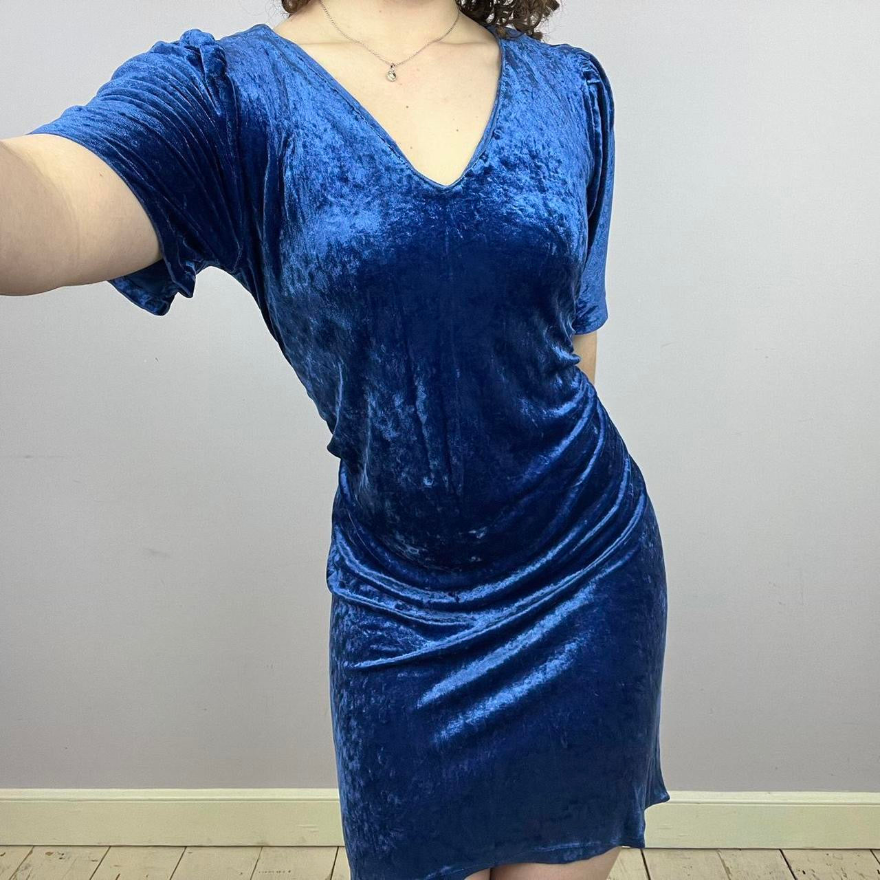 1980s/90s Faux Velvet Midi Dress