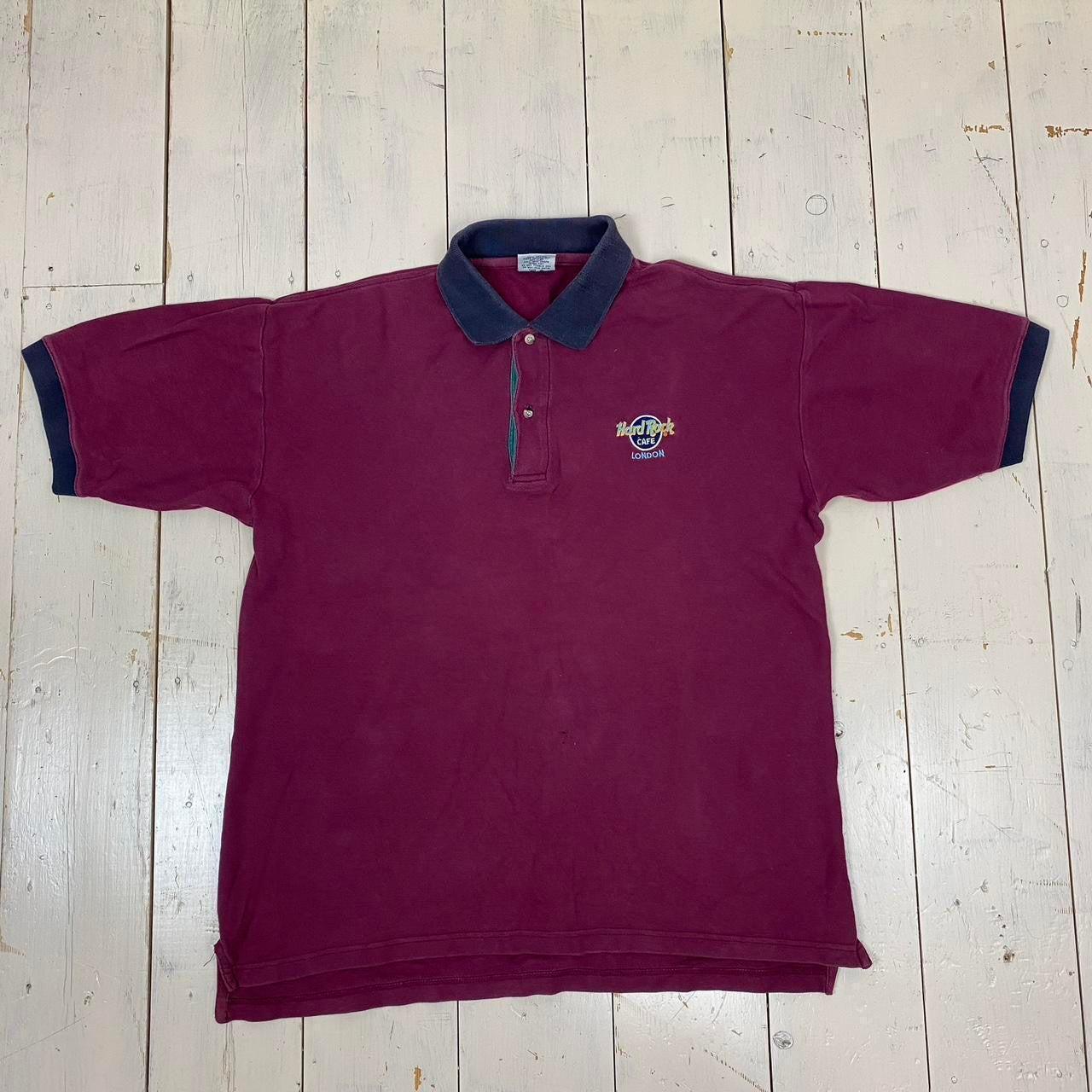 1990s Hard Rock Cafe Polo Shirt - Repair & Re-wear Item