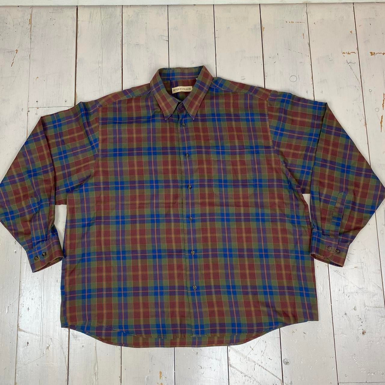 1980s/90s Vintage Chequered Peter England Flannel Shirt - Multi