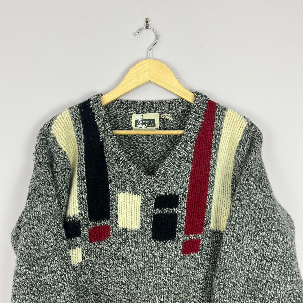 1990s Knitted Arctic Fox Woollen Sweater