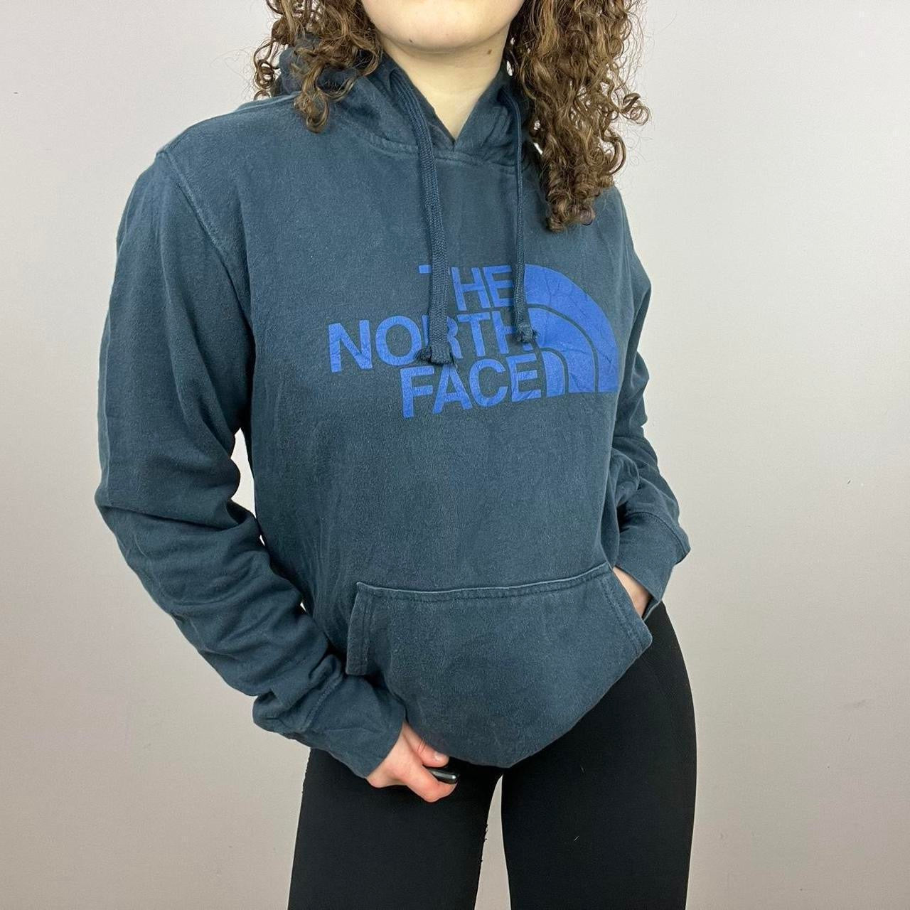 2000s The North Face Graphic Activewear Sport Hoodie - Navy